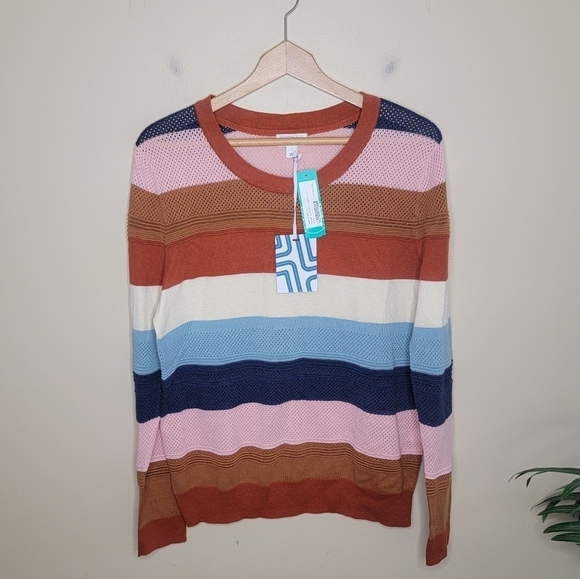 NWT Stitch Fix Market & Spruce Rowan Textured Cotton Pullover Sweater Size Large - Picture 1 of 5